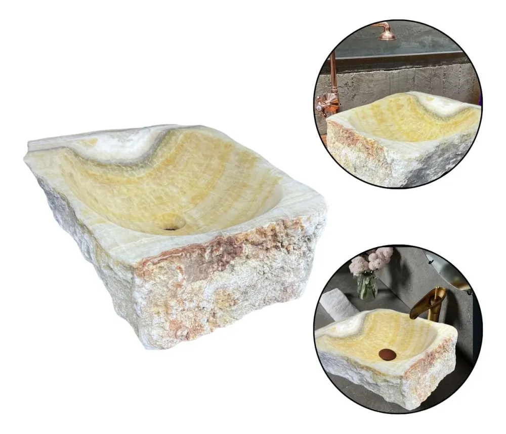 Lavamanos en Piedra Natural Linea Quarzo Amarillo SMART