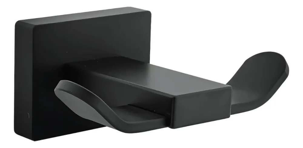Perchero Doble Negro En Aluminio Modelo L. Perla - Con Chazos y Tornillos SMART