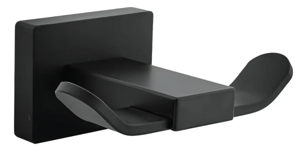 Perchero Doble Negro En Aluminio Modelo L. Perla - Con Chazos y Tornillos SMART