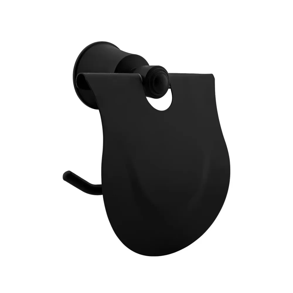 Portarrollo L. Turmalina Negro (Aluminio) - Con Tapa Y Resistente La Corrosión SMART