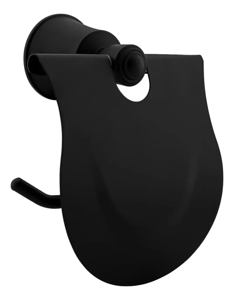 Portarrollo L. Turmalina Negro (Aluminio) - Con Tapa Y Resistente La Corrosión SMART