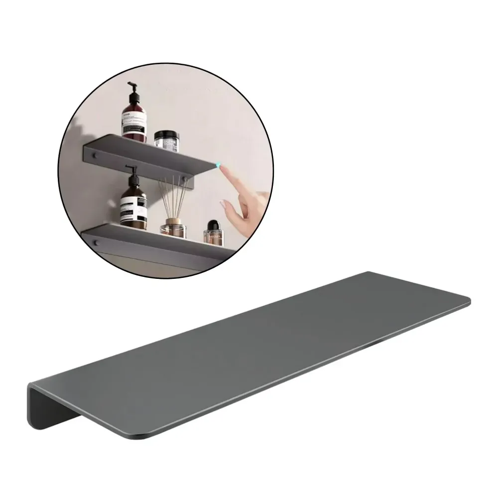 Repisa Moderna Rectangular Negra Aluminio 28 cm - Incluye Accesorios de Instalación SMART