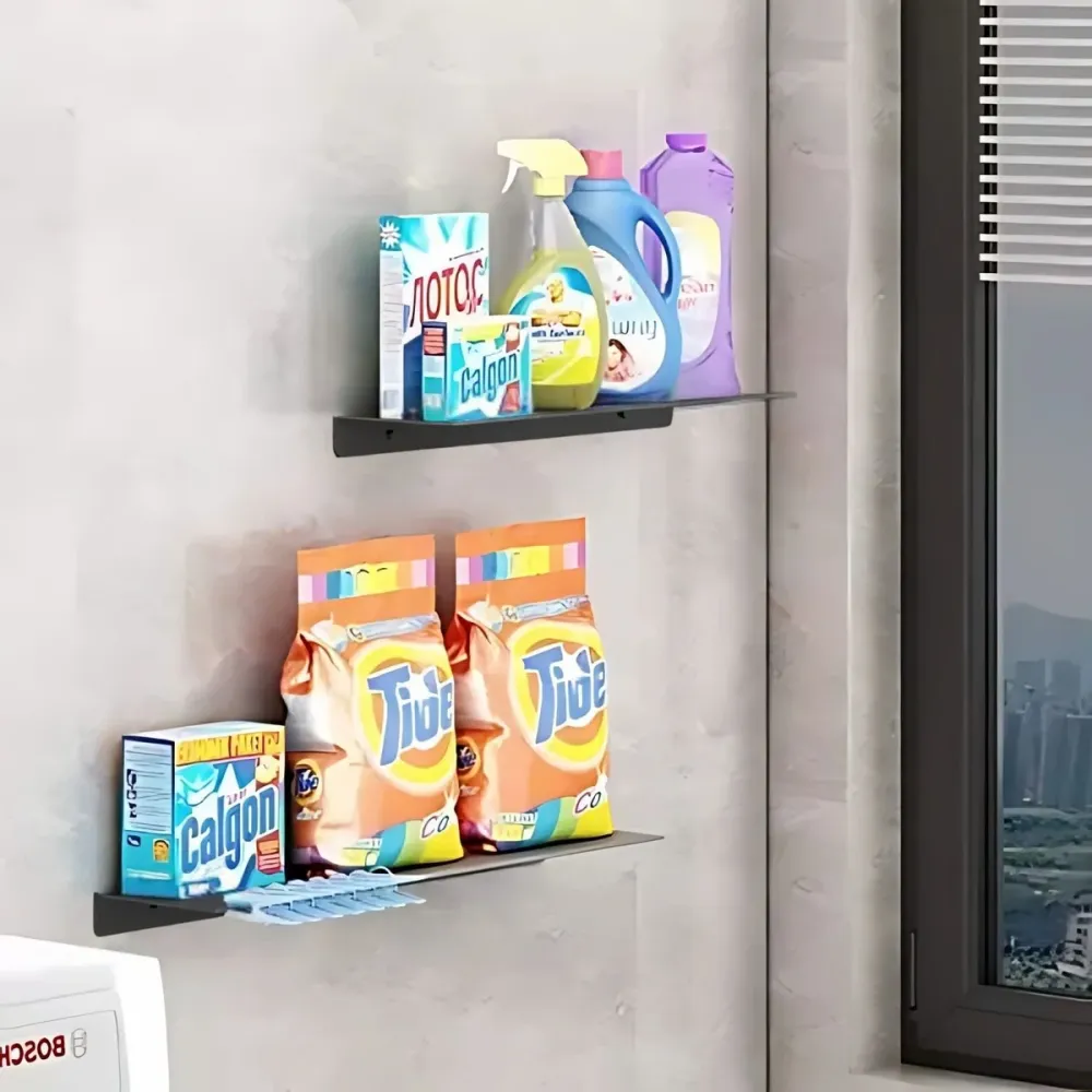 Repisa Moderna Rectangular Negra Aluminio 28 cm - Incluye Accesorios de Instalación SMART
