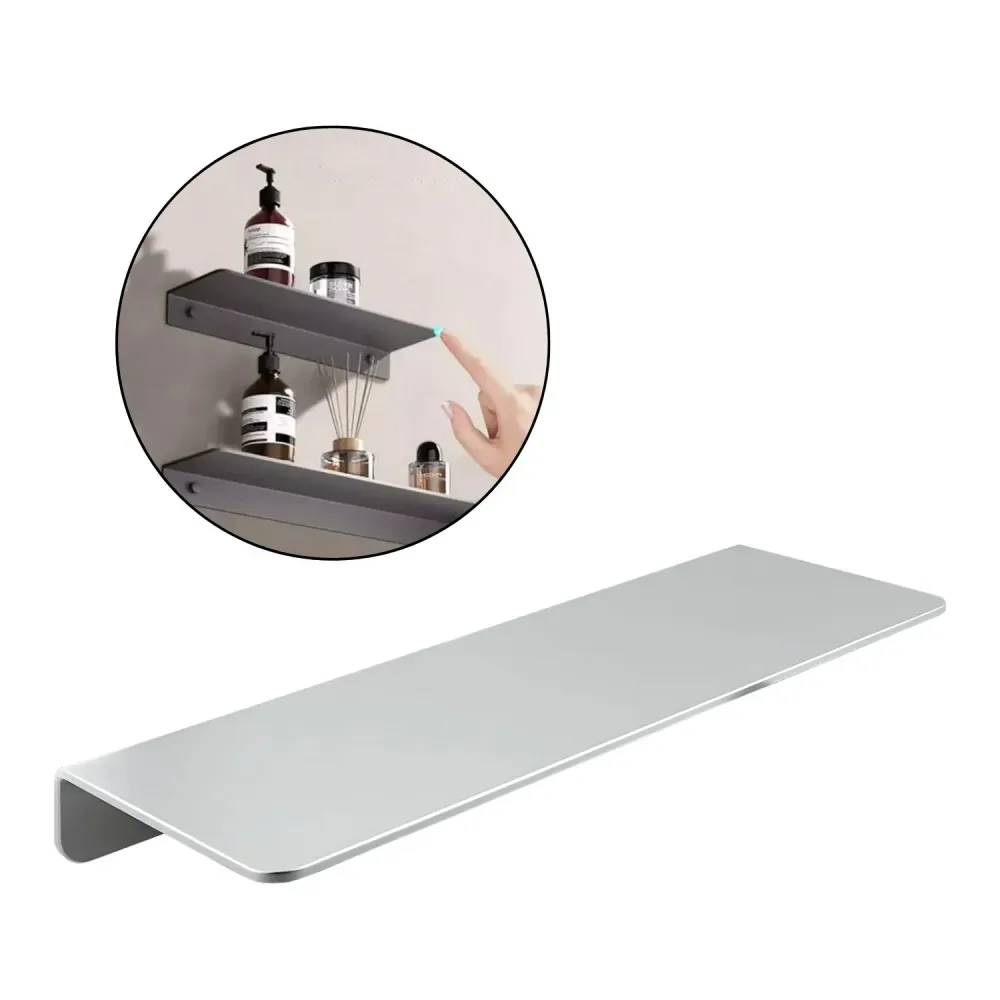 Repisa Moderna Rectangular Silver Gris Aluminio 28 cm - Incluye Accesorios de Instalación SMART