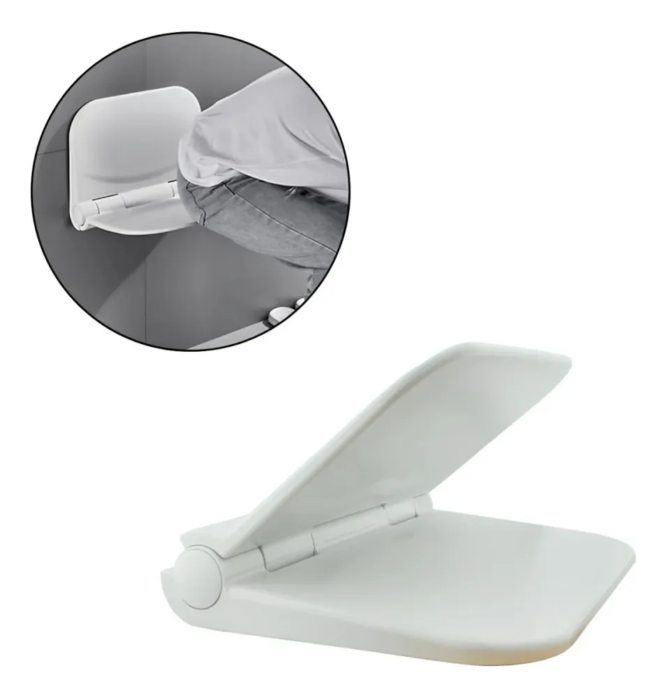 Silla Plegable para Baño -Ducha Blanco - Alta Resistencia 110 kg, Abatible SMART