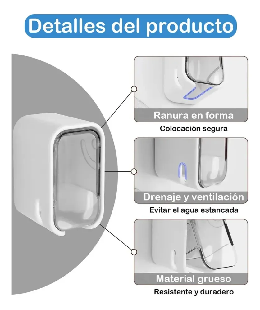 Soporte Cepillos Dientes Pared Baño C/tapa Antipolvo X2