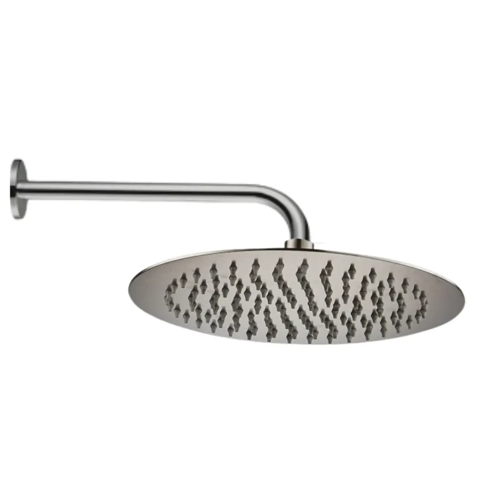 Regadera redonda Slim 8" Inox con brazo 30 cm Stretto