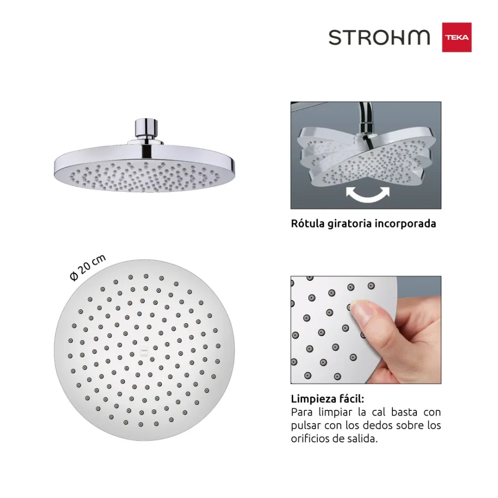 Cabezal para ducha redondo Teka-Strohm