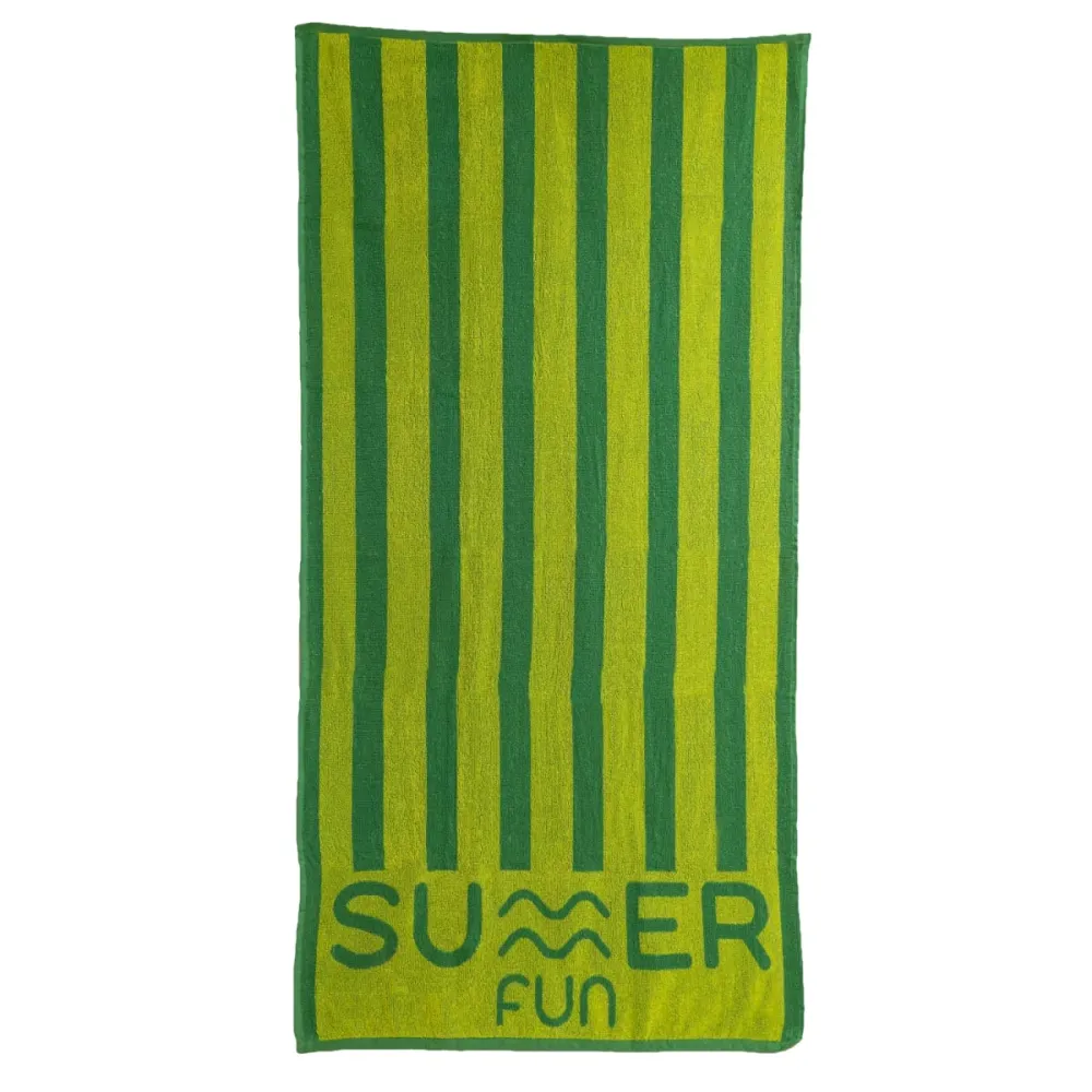 Toalla de Playa Stripes SUMMER FUN 90x180 cm Verde