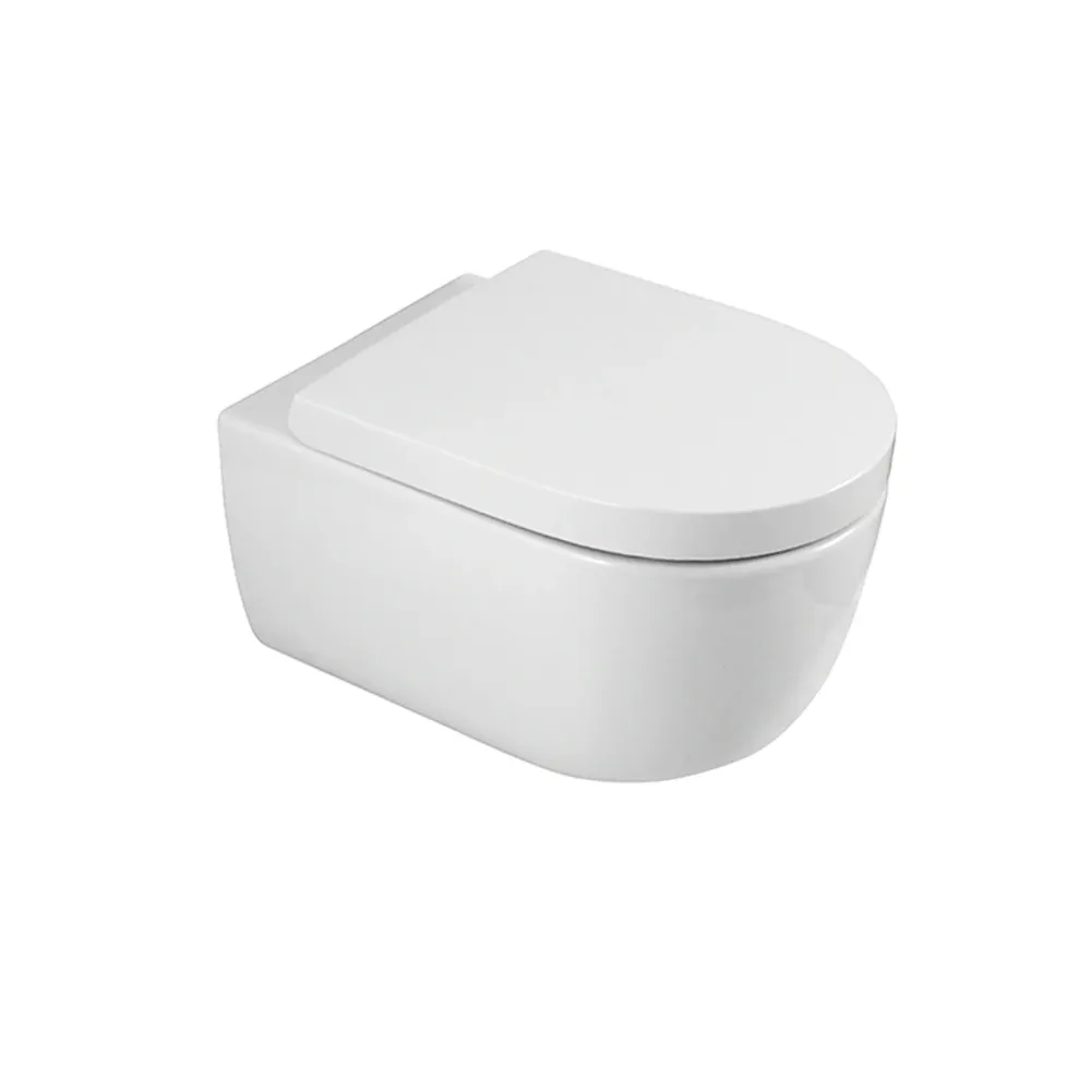 Tapa WC Compatible Acro Compact Noken Suspendido- Woodline Lacada Blanco