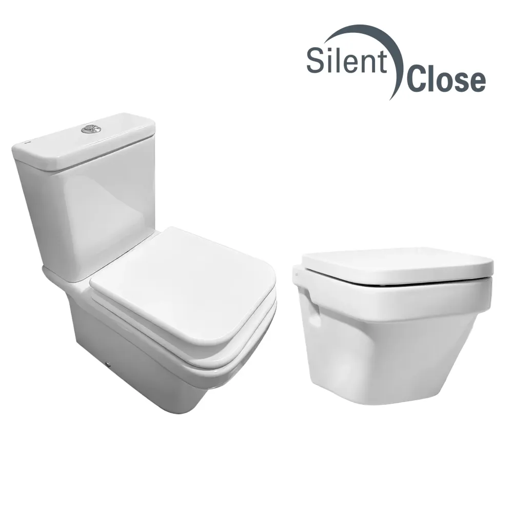 Tapa WC Compatible Dama N Compacto Roca - Customline Lacada Amortiguada 'SC' Blanco