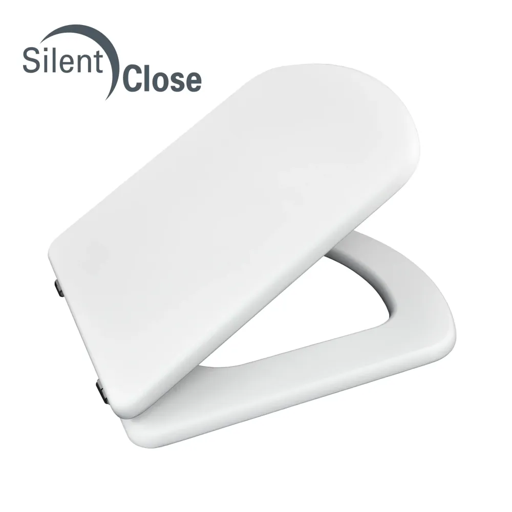 Tapa WC Compatible Dama Senso Roca Normal Y Compacto- Woodline Lacada Amortiguada 'SC' Blanco