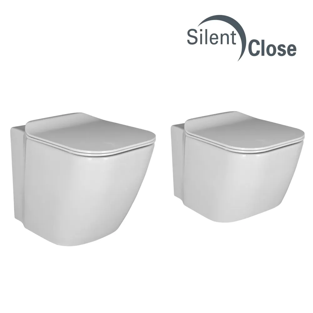 Tapa WC Compatible Essence C Noken Ancho 340Mm- Woodline Lacada Amortiguada 'SC' Blanco