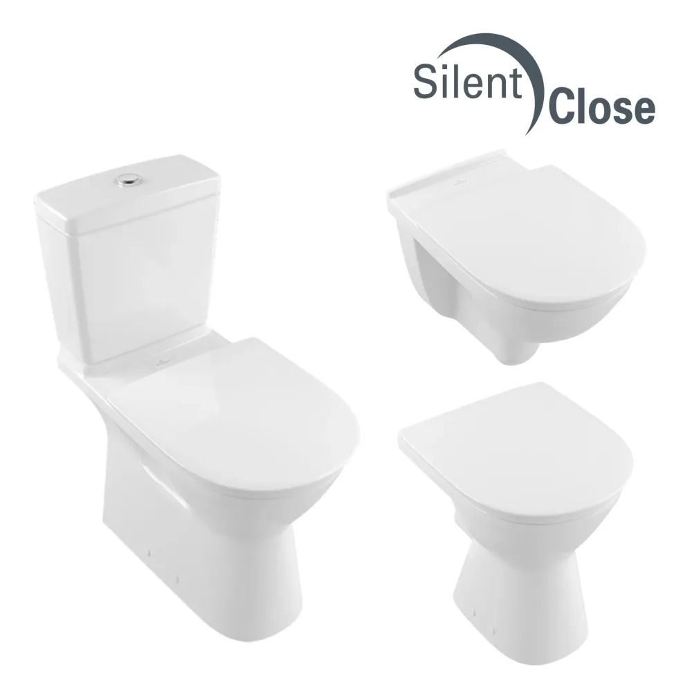 Tapa WC Compatible O.Novo Vita Villeroy & Boch - Woodline Lacada Amortiguada 'SC' Blanco