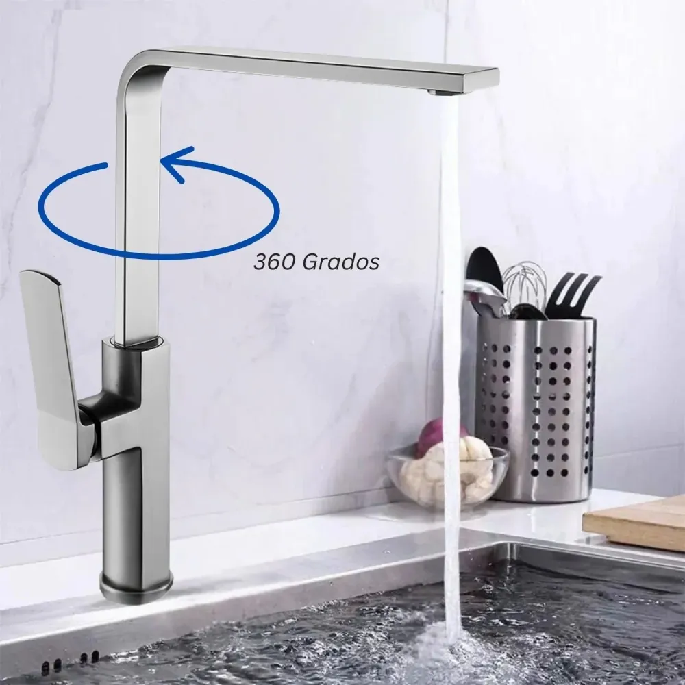 Griferí Lavaplatos Monocontrol Gunmetal Antihuellas Metalica TAUMM