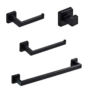 JUEGO DE 4 ACCESORIOS PARA BAÑO TB41.030NEGRO MATE TECNOBATH