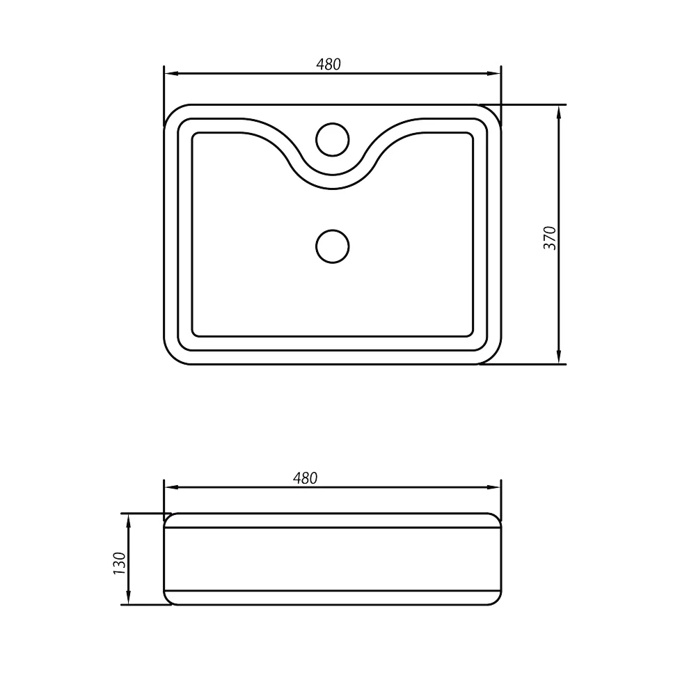 Lavabo Cuadrado Cerámico Tecnobath