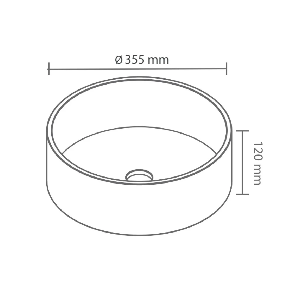 Lavabo Redondo Cerámico Acabado Blanco LC003 Tecnobath