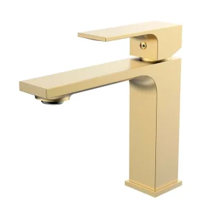 MONOMANDO CORTO PARA LAVABO BRUSHED GOLD TB43.011BG TECNOBATH