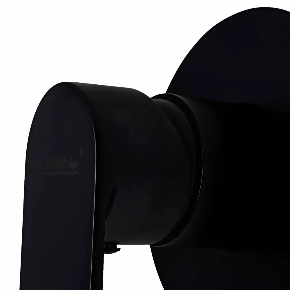 Monomando Empotrable De Regadera "Lucent" Negro Mate Tecnobath