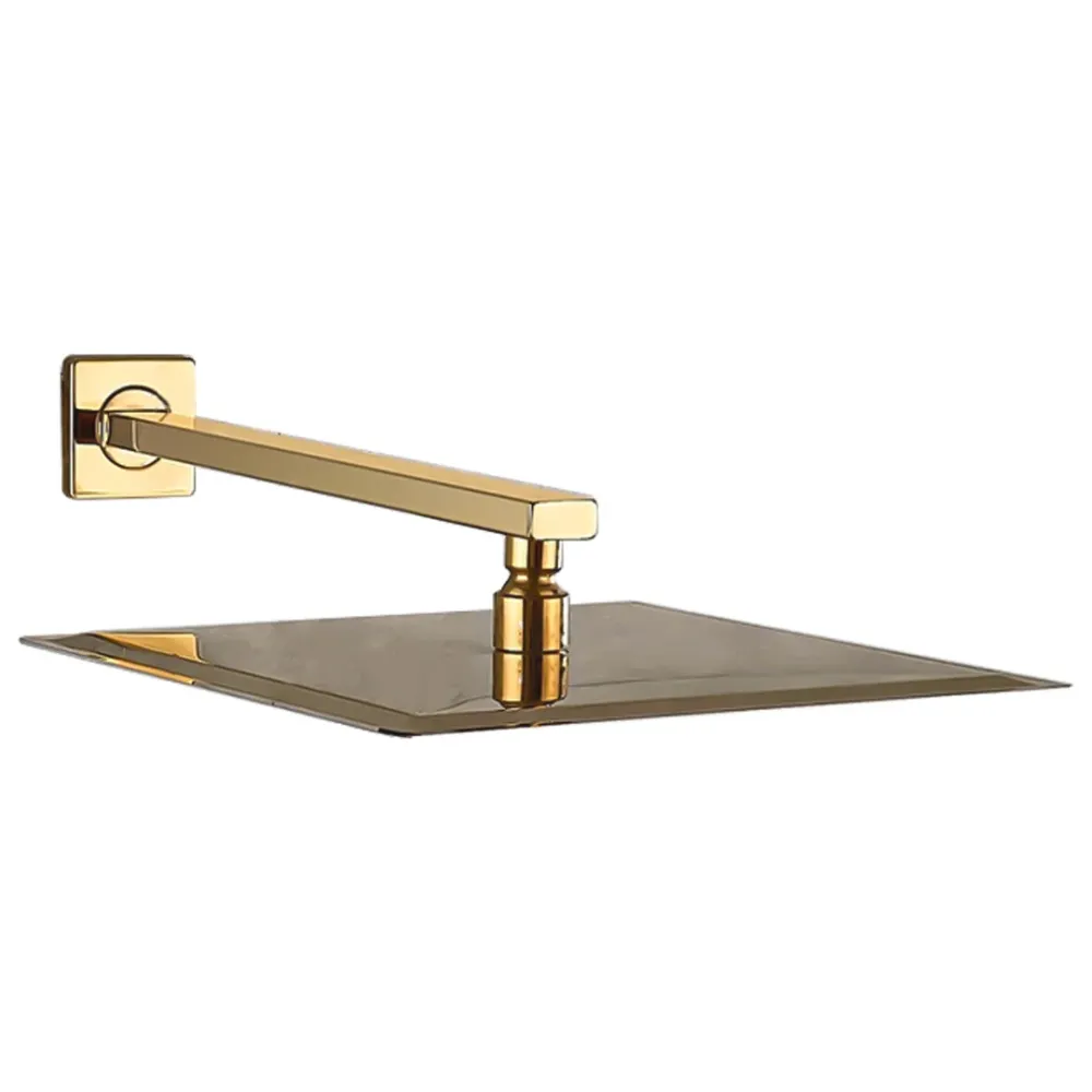 Regadera Cuadrada, Incluye Brazo de 40cm "Row" Brushed Gold Tecnobath