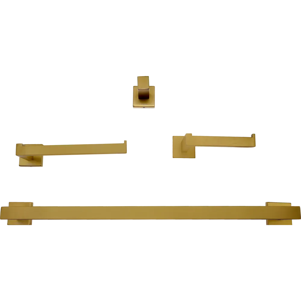 Set de 4 Accesorios "Row" Brushed Gold Tecnobath