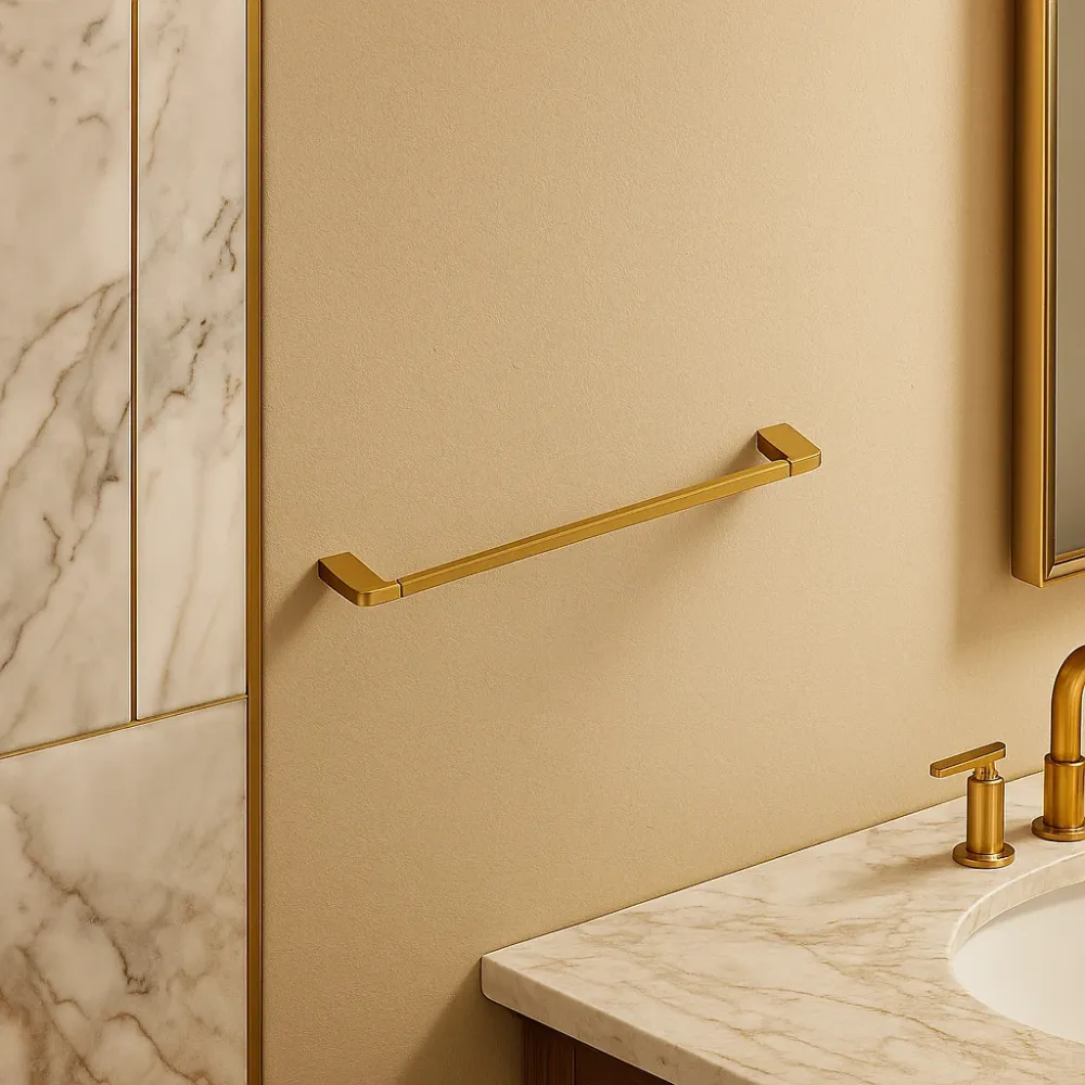 Toallero De Barra De 60cm Brushed Gold Tecnobath
