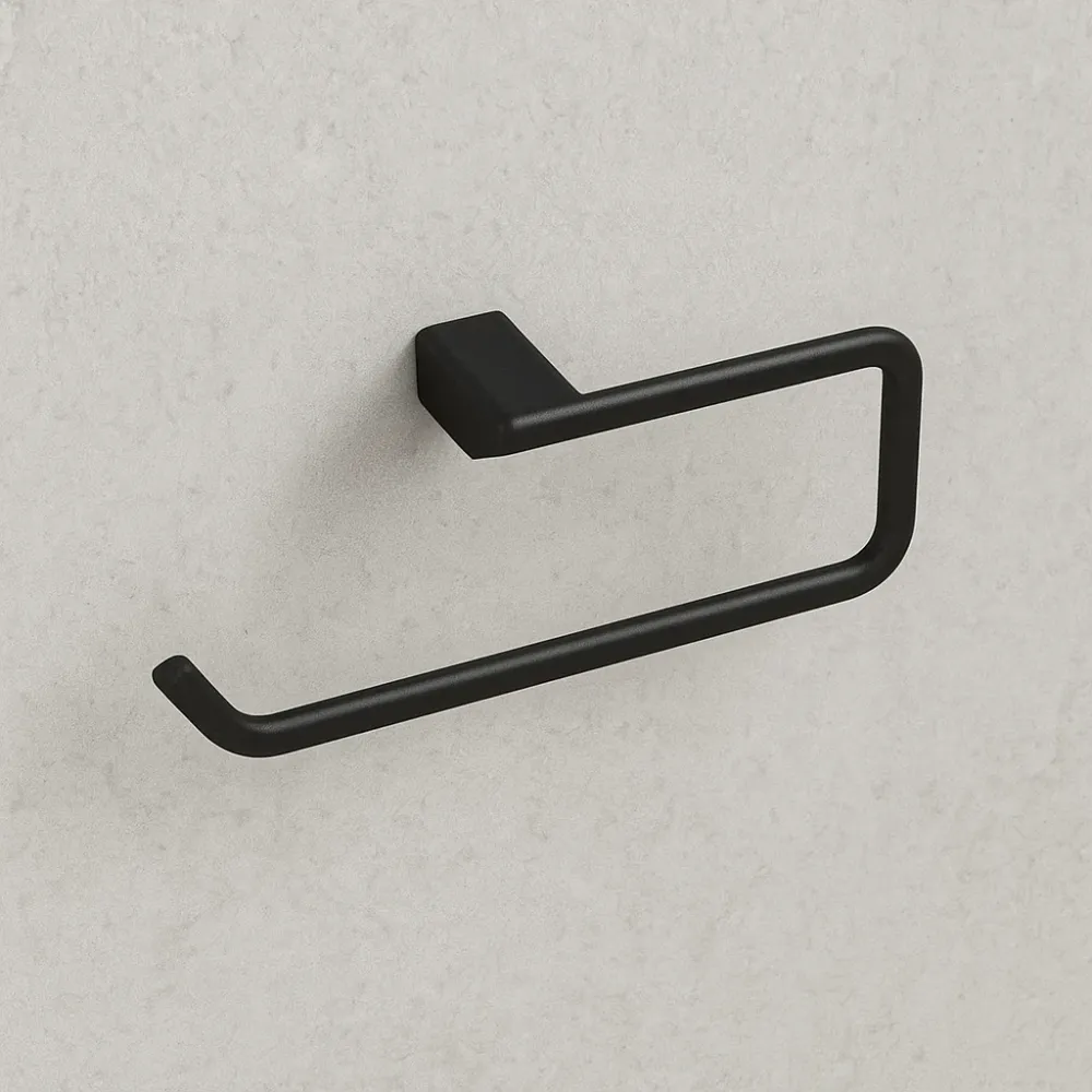 Toallero Corto 40cm Para Lavabo Negro Mate Tecnobath