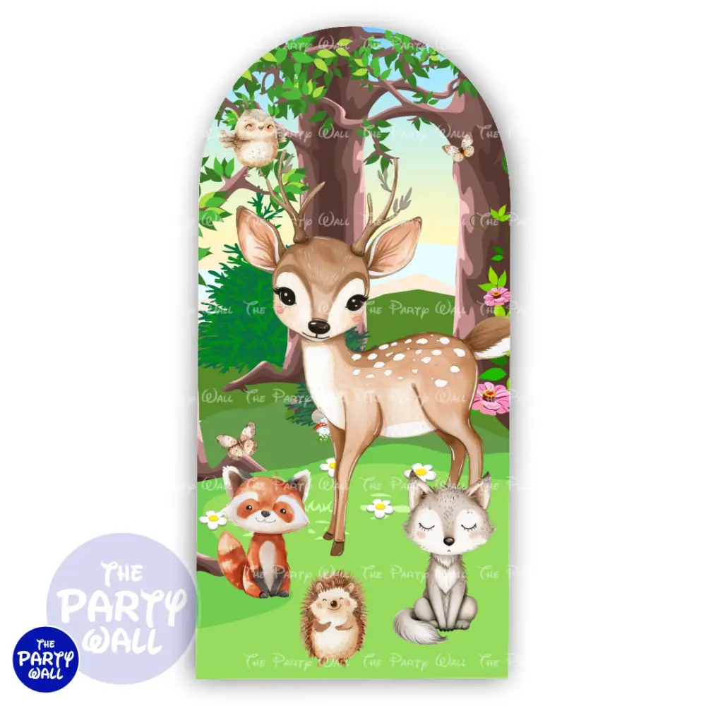 Animalitos del Bosque Cute - Funda para mampara de punta redonda o rectangular The Party Wall