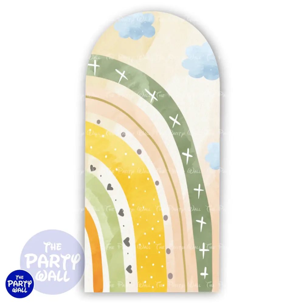Arcoíris Boho - Funda para mampara de punta redonda o rectangular The Party Wall