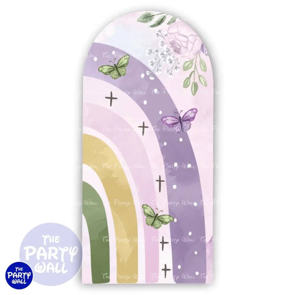 Arcoíris Boho - Funda para mampara de punta redonda o rectangular The Party Wall