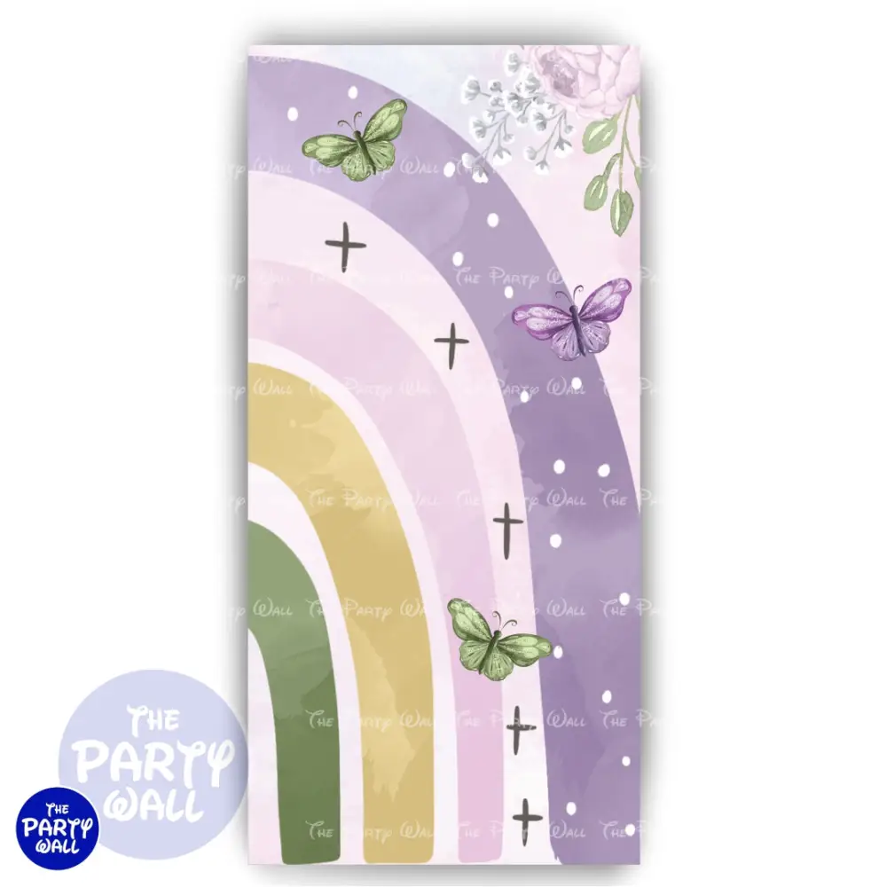Arcoíris Boho - Funda para mampara de punta redonda o rectangular The Party Wall