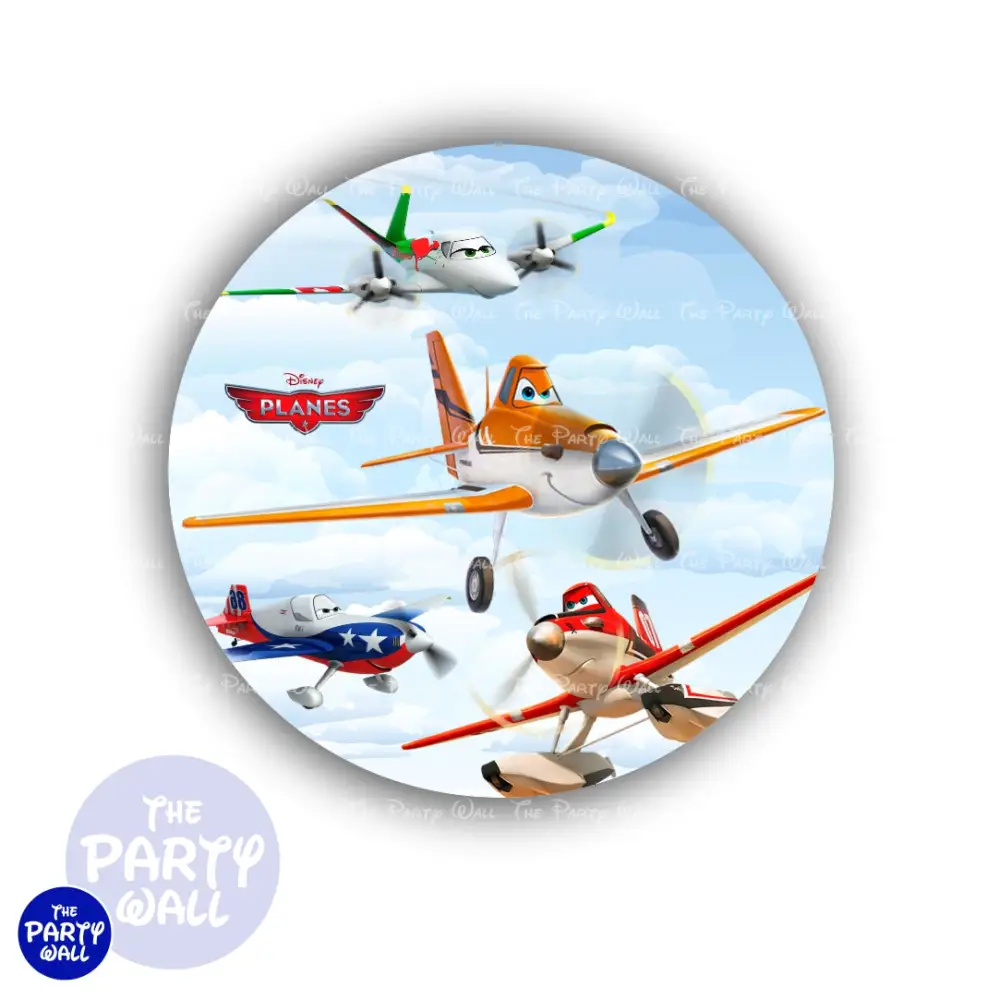Aviones - Funda para mampara circular The Party Wall