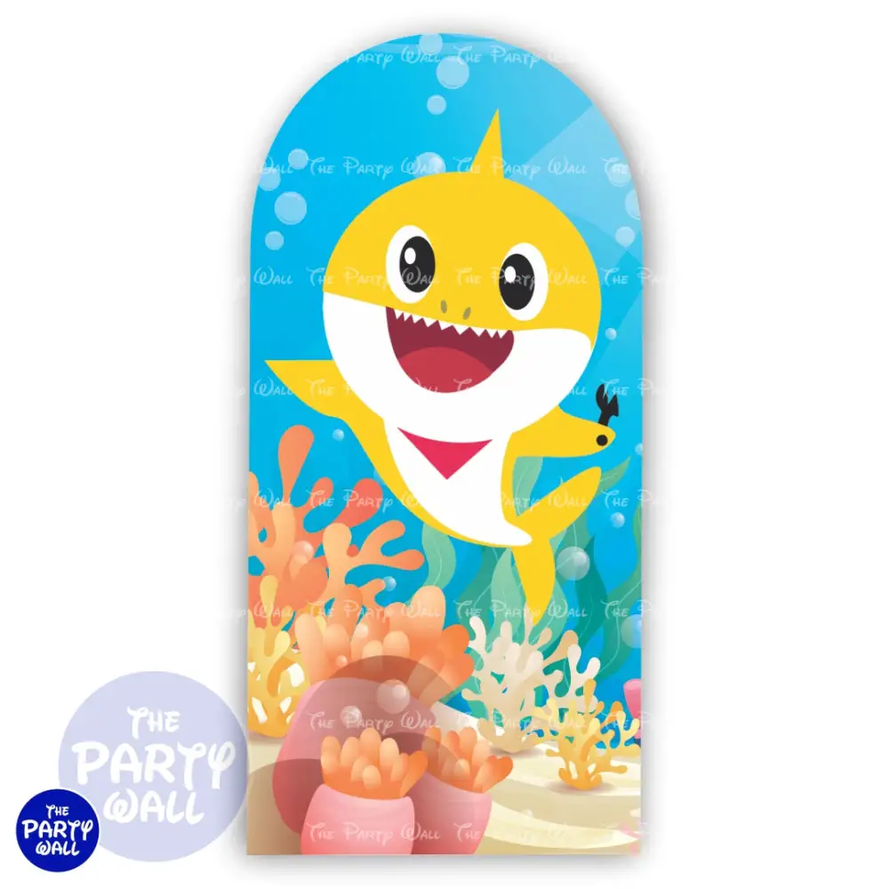 Baby Shark - Funda para mampara de punta redonda o rectangular The Party Wall