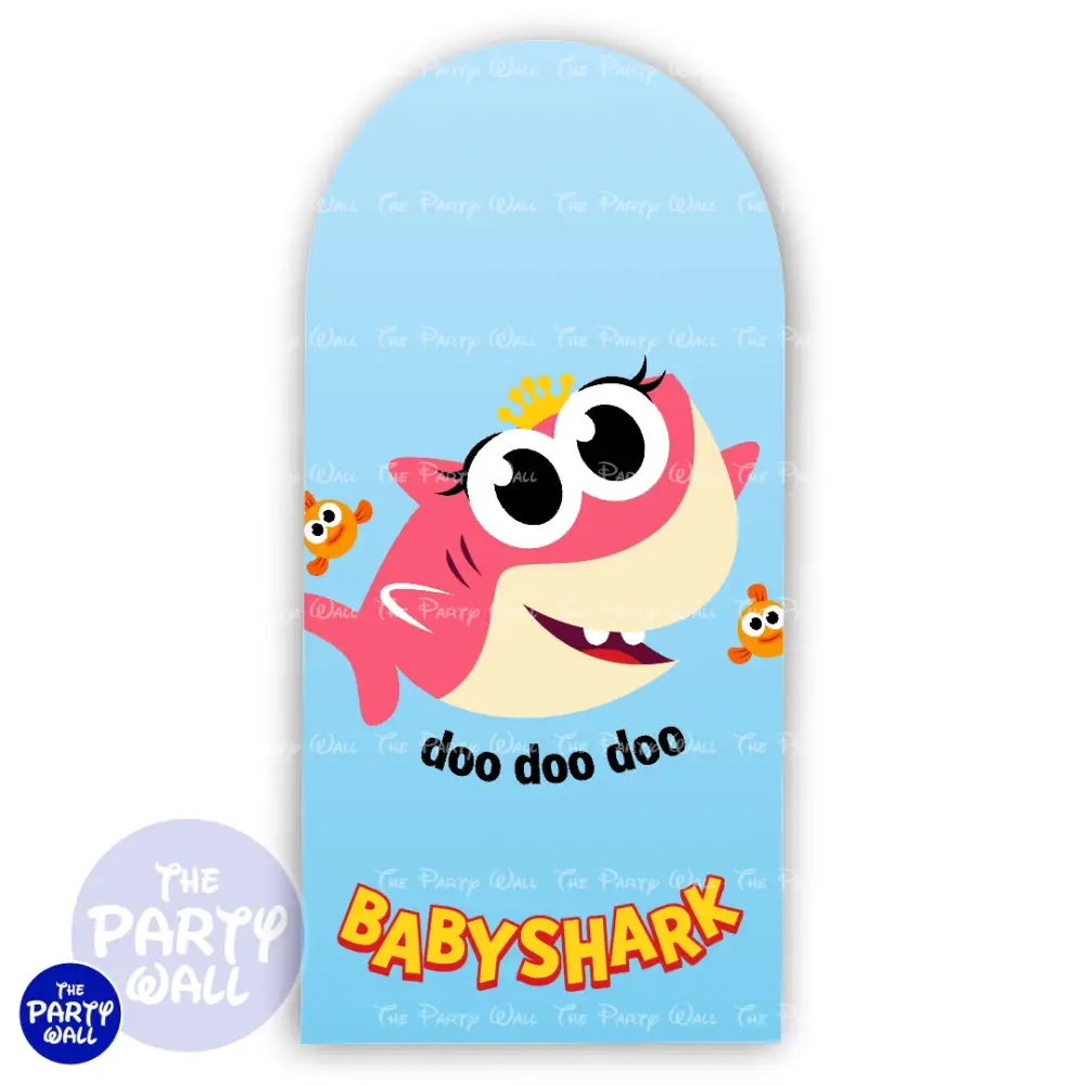 Baby Shark - Funda para mampara de punta redonda o rectangular The Party Wall