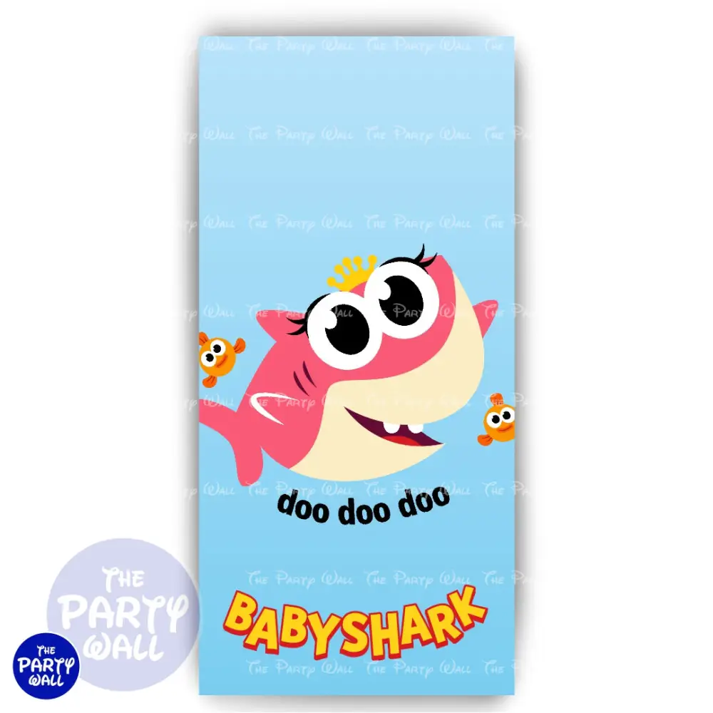 Baby Shark - Funda para mampara de punta redonda o rectangular The Party Wall