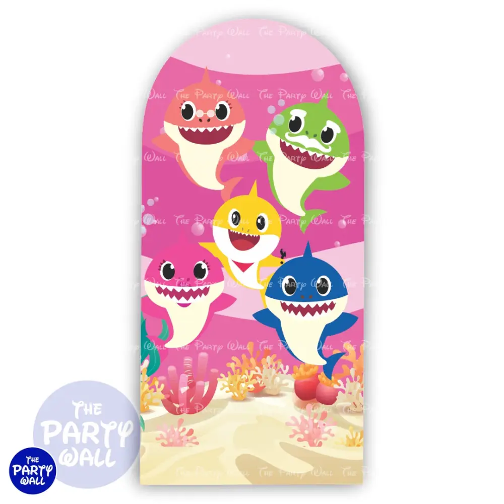 Baby Shark - Funda para mampara de punta redonda o rectangular The Party Wall