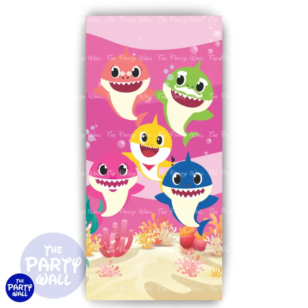 Baby Shark - Funda para mampara de punta redonda o rectangular The Party Wall