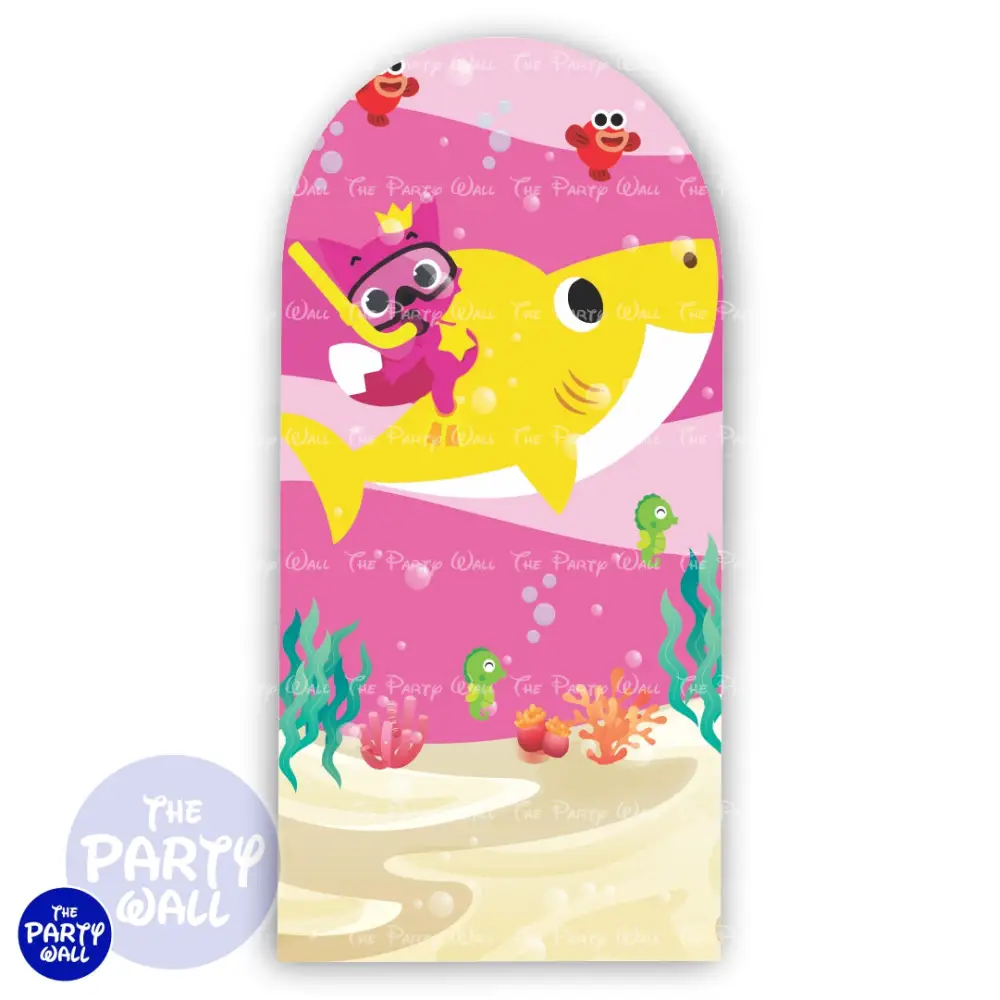 Baby Shark - Funda para mampara de punta redonda o rectangular The Party Wall