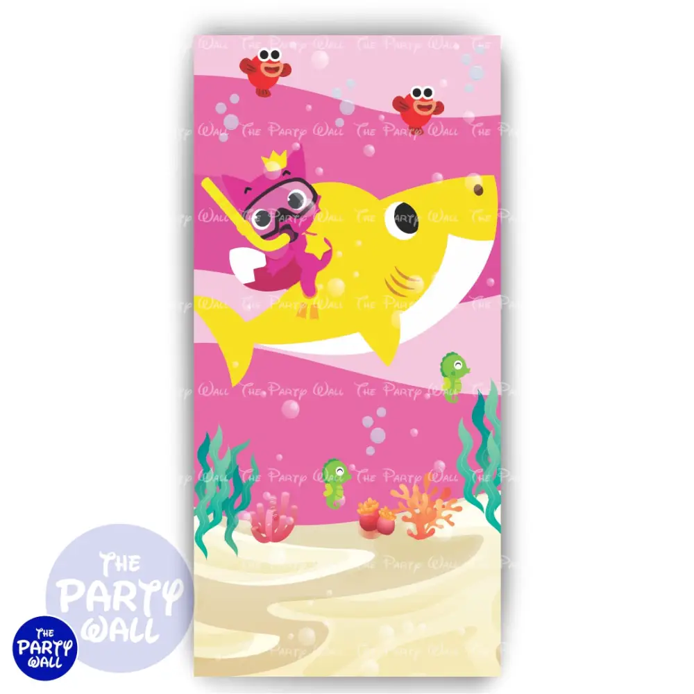 Baby Shark - Funda para mampara de punta redonda o rectangular The Party Wall
