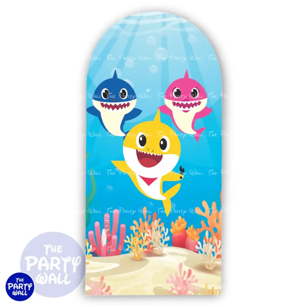Baby Shark - Funda para mampara de punta redonda o rectangular The Party Wall