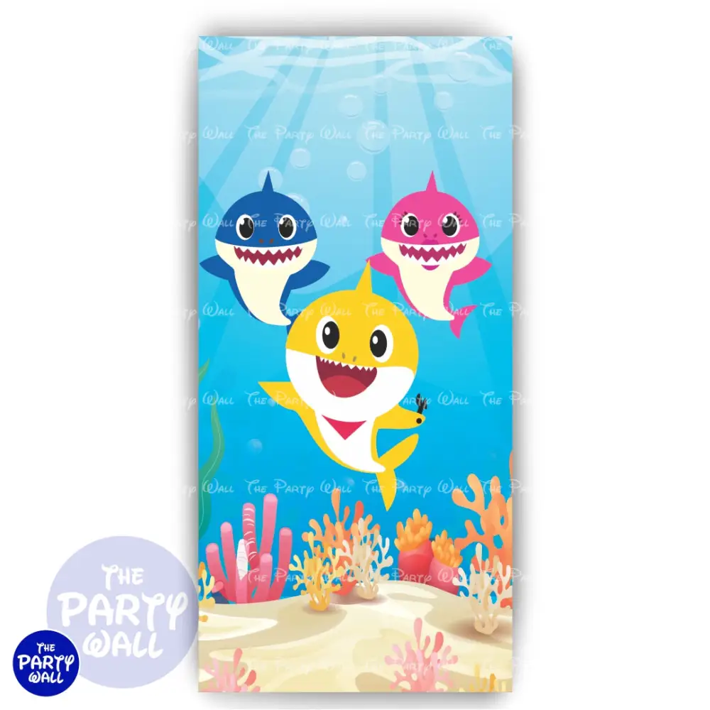 Baby Shark - Funda para mampara de punta redonda o rectangular The Party Wall