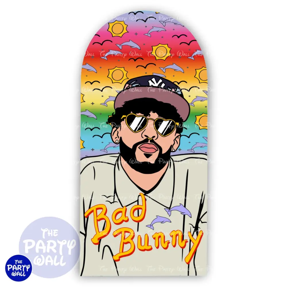 Bad Bunny - Funda para mampara de punta redonda o rectangular The Party Wall