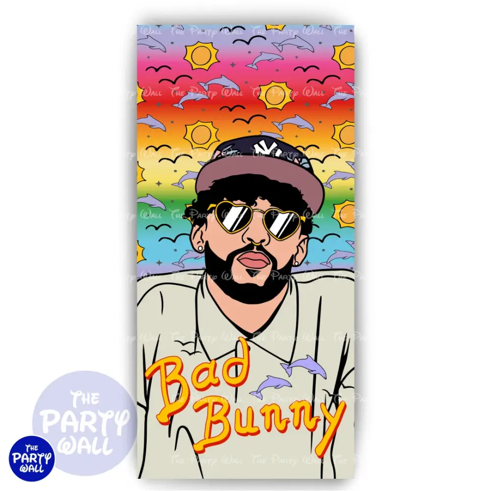 Bad Bunny - Funda para mampara de punta redonda o rectangular The Party Wall