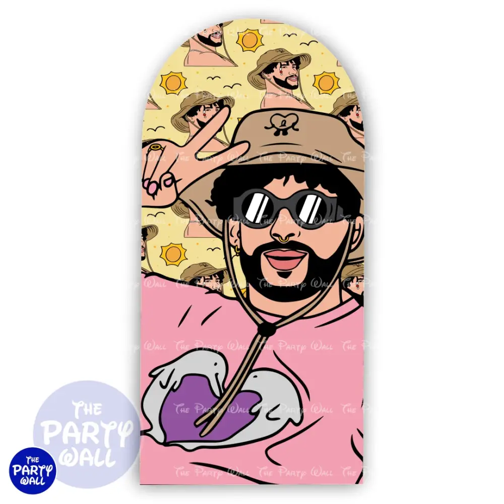 Bad Bunny - Funda para mampara de punta redonda o rectangular The Party Wall