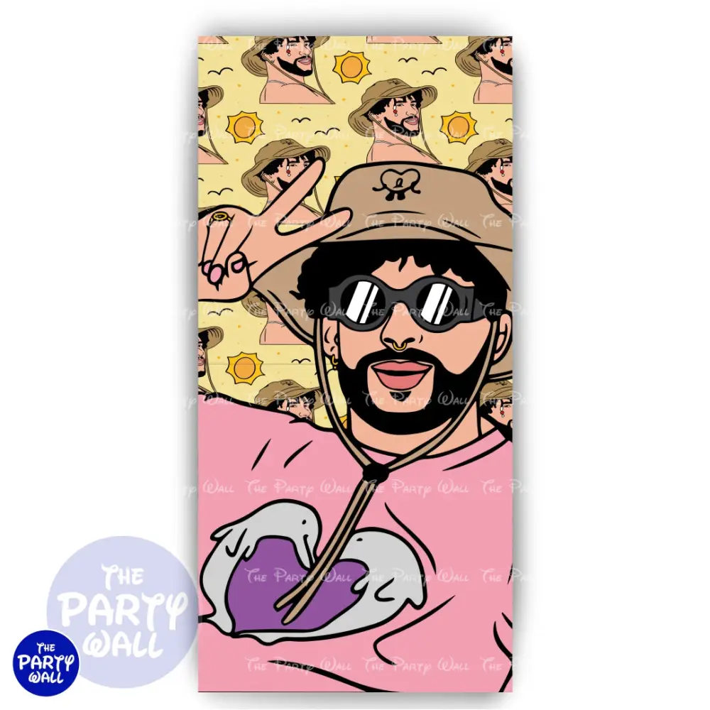 Bad Bunny - Funda para mampara de punta redonda o rectangular The Party Wall