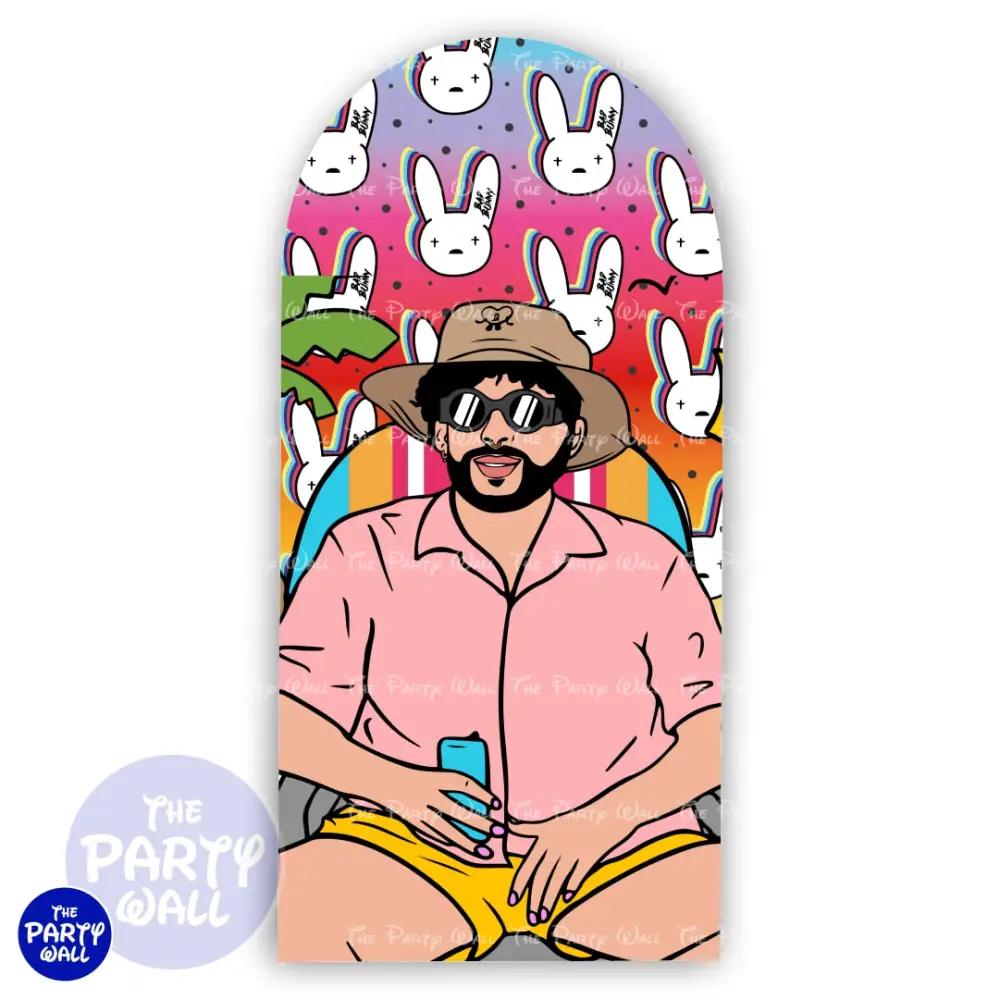 Bad Bunny - Funda para mampara de punta redonda o rectangular The Party Wall
