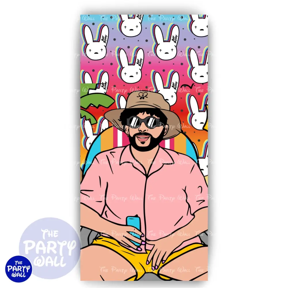Bad Bunny - Funda para mampara de punta redonda o rectangular The Party Wall