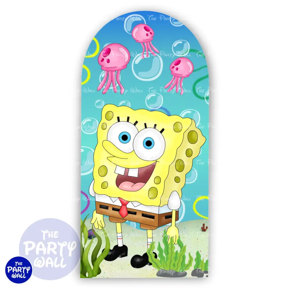 Bob Esponja - Funda para mampara de punta redonda o rectangular The Party Wall