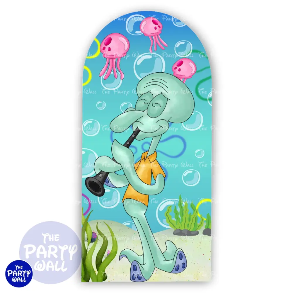 Bob Esponja - Funda para mampara de punta redonda o rectangular The Party Wall